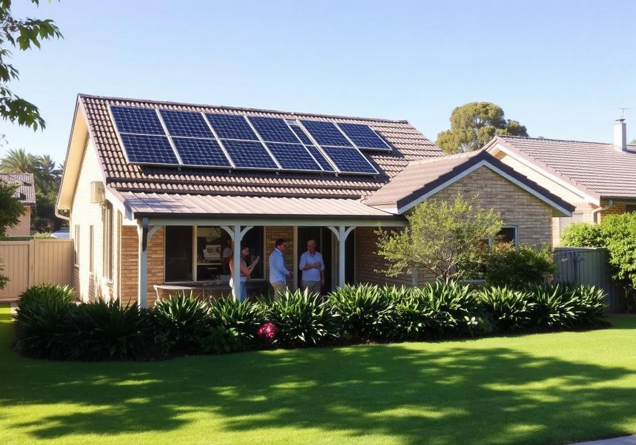 Modern Victorian home with rooftop solar panels